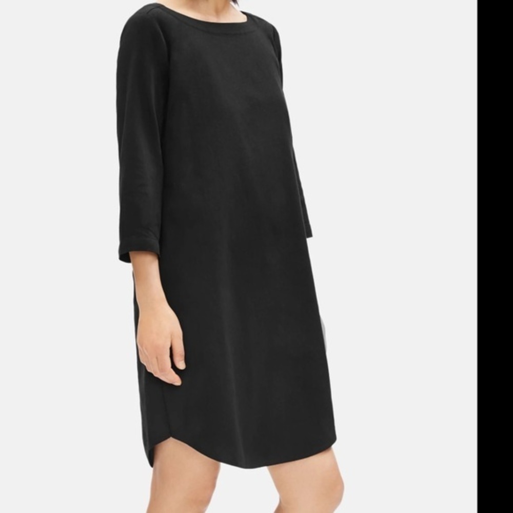 Eileen Fisher woman’s black dress 3/4 sleeves - size small